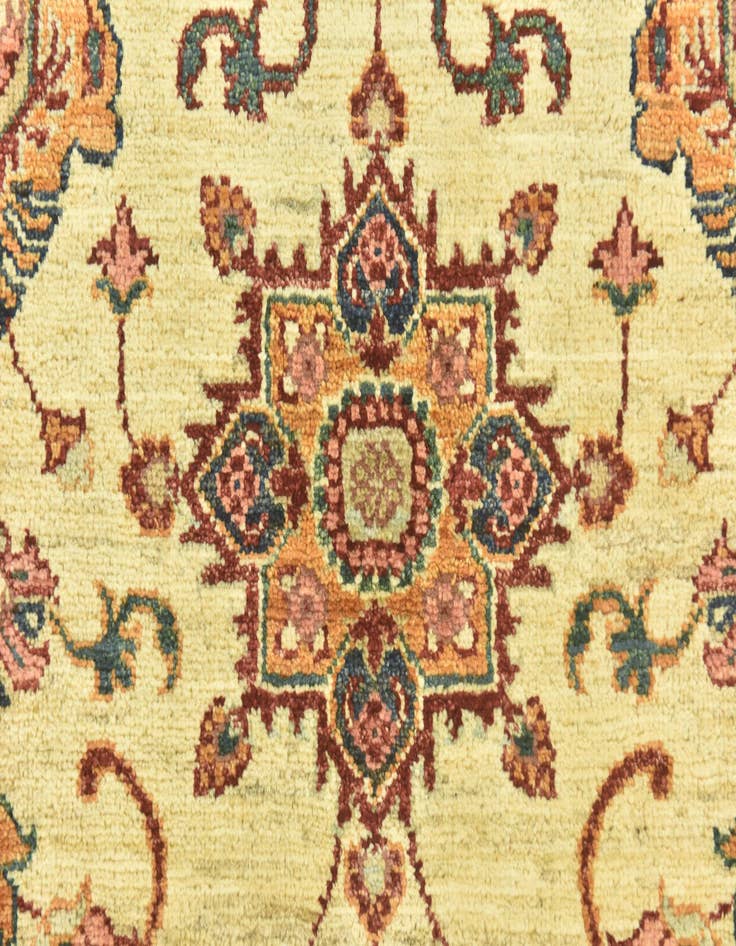 Detail image of  2' 7 x 9' 7  Hand Knotted Peshawar Ziegler Runner Rug