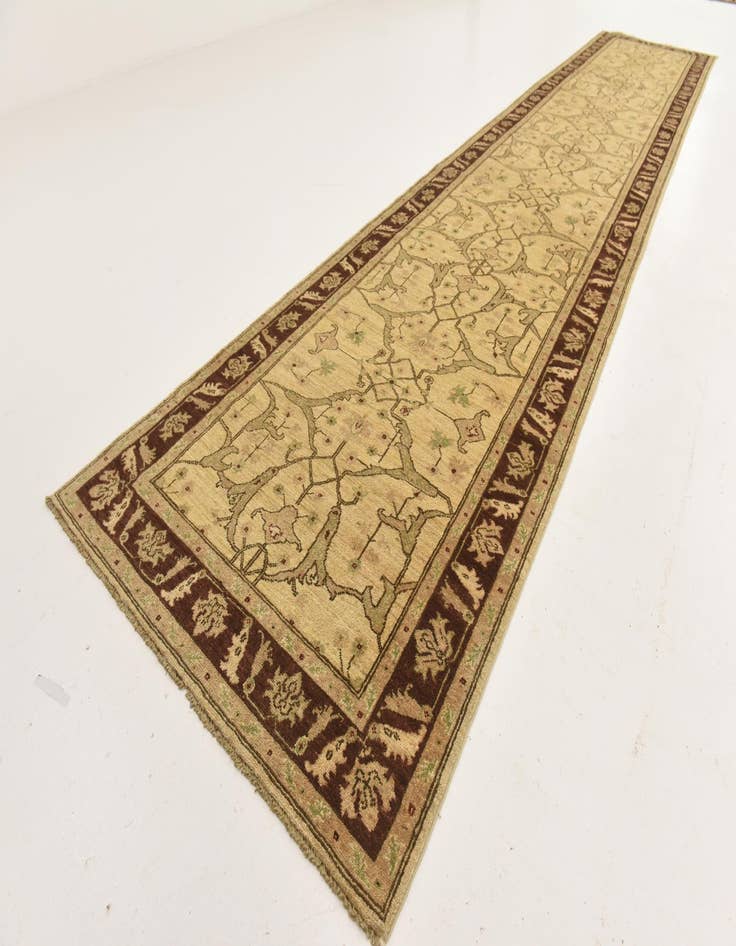 Detail image of  3' 10 x 19' 5  Hand Knotted Peshawar Ziegler Runner Rug