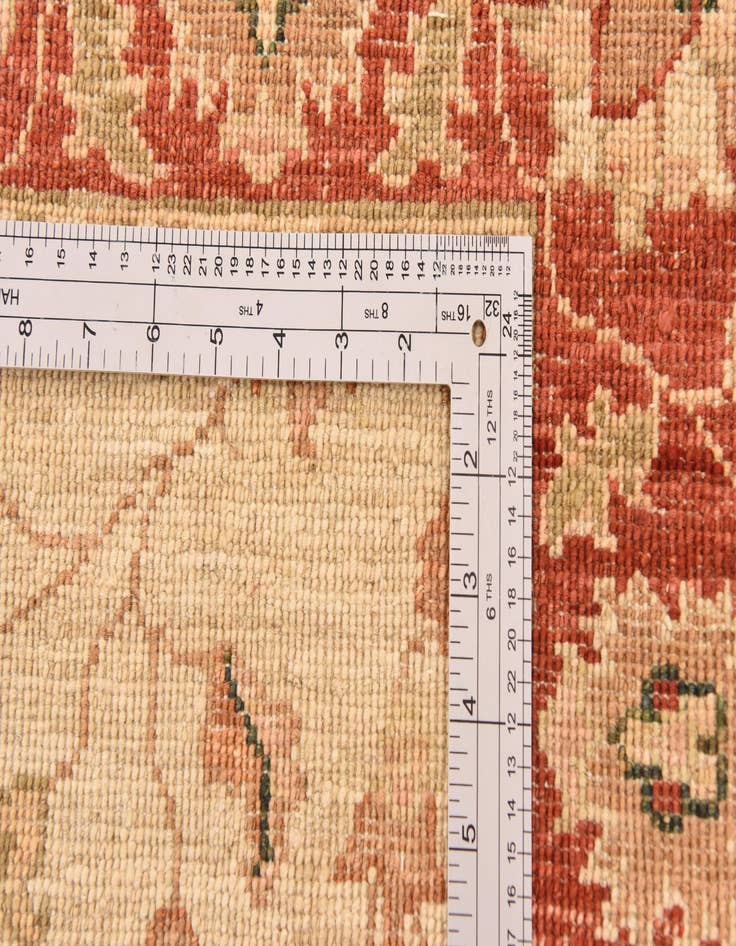 Detail image of  2' 8 x 9' 8  Hand Knotted Peshawar Ziegler Runner Rug