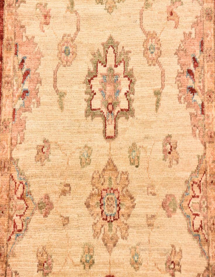 Detail image of  2' 9 x 9' 5  Hand Knotted Peshawar Ziegler Runner Rug