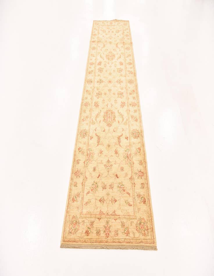 Detail image of  3' x 9' 10  Hand Knotted Peshawar Ziegler Runner Rug