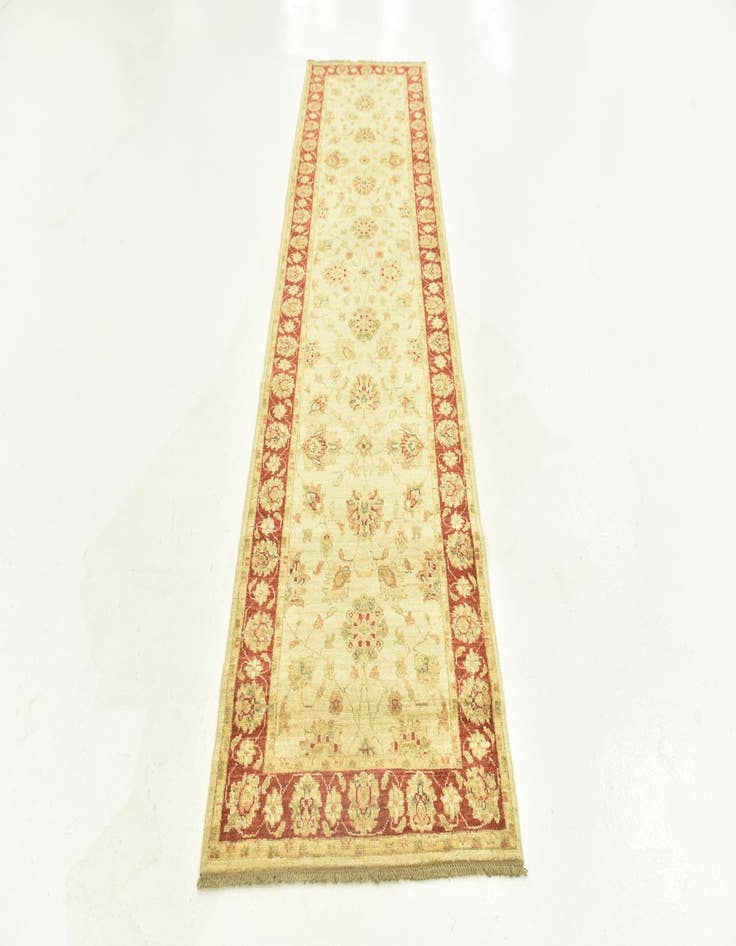 Detail image of  2' 8 x 9' 6  Hand Knotted Peshawar Ziegler Runner Rug