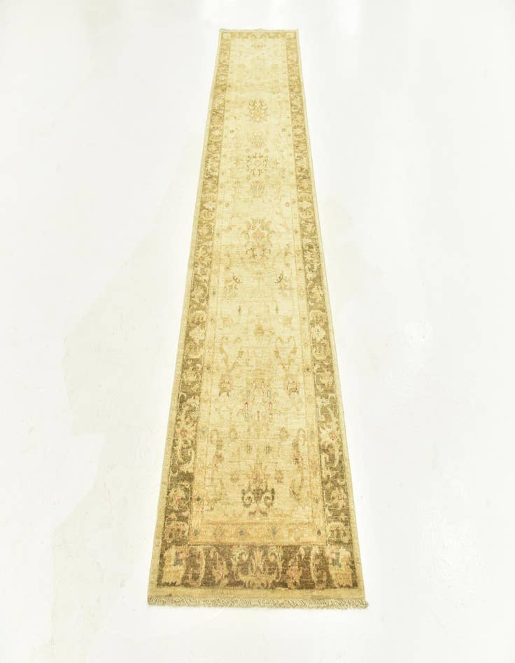 Detail image of  2' 6 x 9' 9  Hand Knotted Peshawar Ziegler Runner Rug