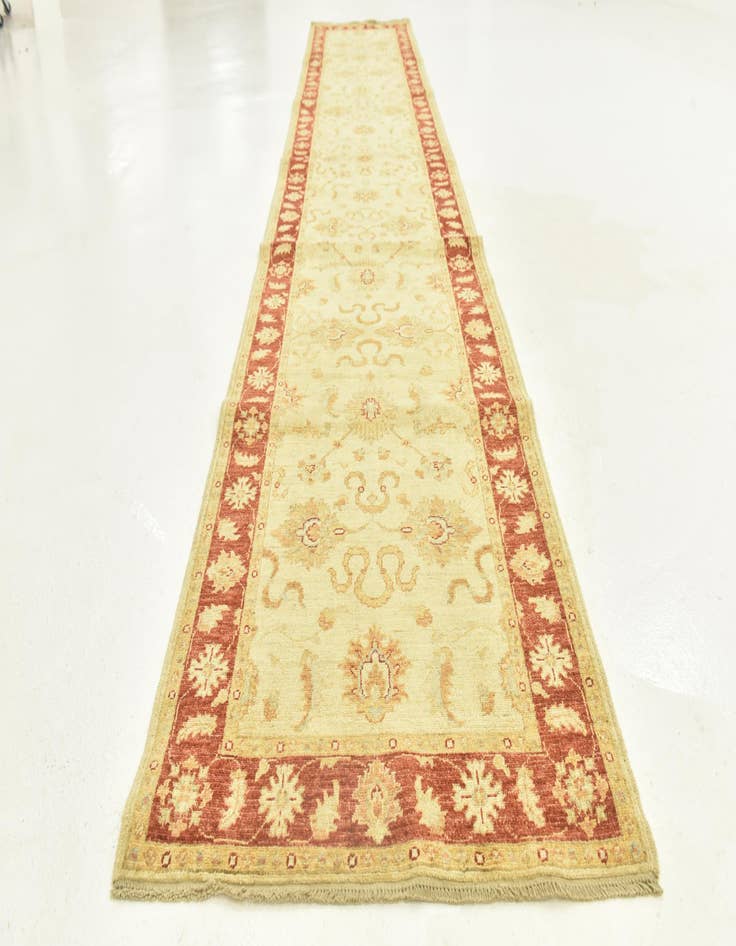 Detail image of  3' 1 x 16' 3  Hand Knotted Peshawar Ziegler Runner Rug