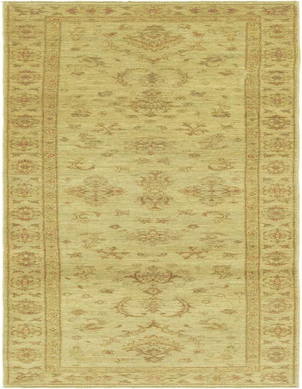 A 10 ft runner rug in ivory and cream with a traditional botanical and tribal pattern, ideal for a hallway.