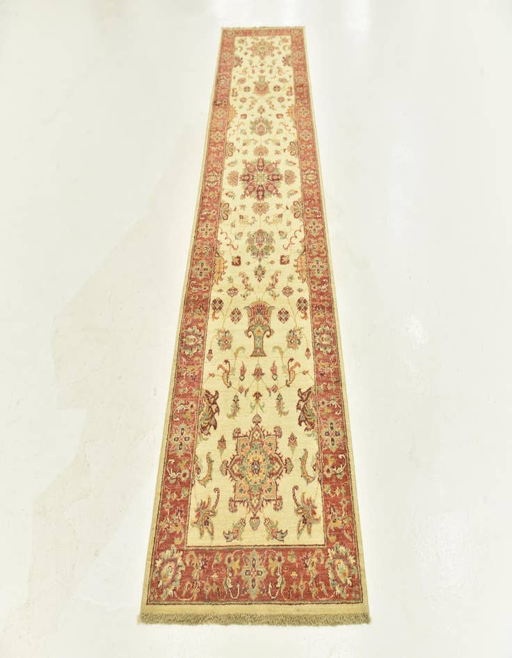 Detail image of  2' 8 x 9' 9  Hand Knotted Peshawar Ziegler Runner Rug