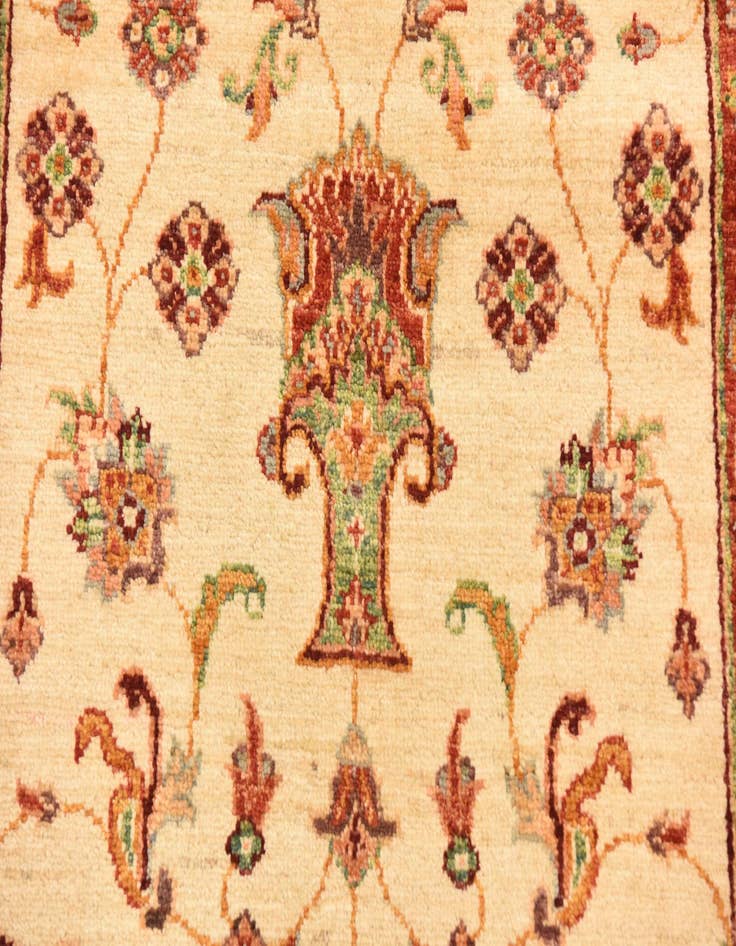 Detail image of  2' 8 x 9' 10  Hand Knotted Peshawar Ziegler Runner Rug