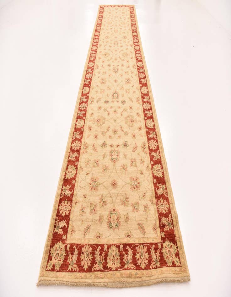 Detail image of  4' x 16' 8  Hand Knotted Peshawar Ziegler Runner Rug