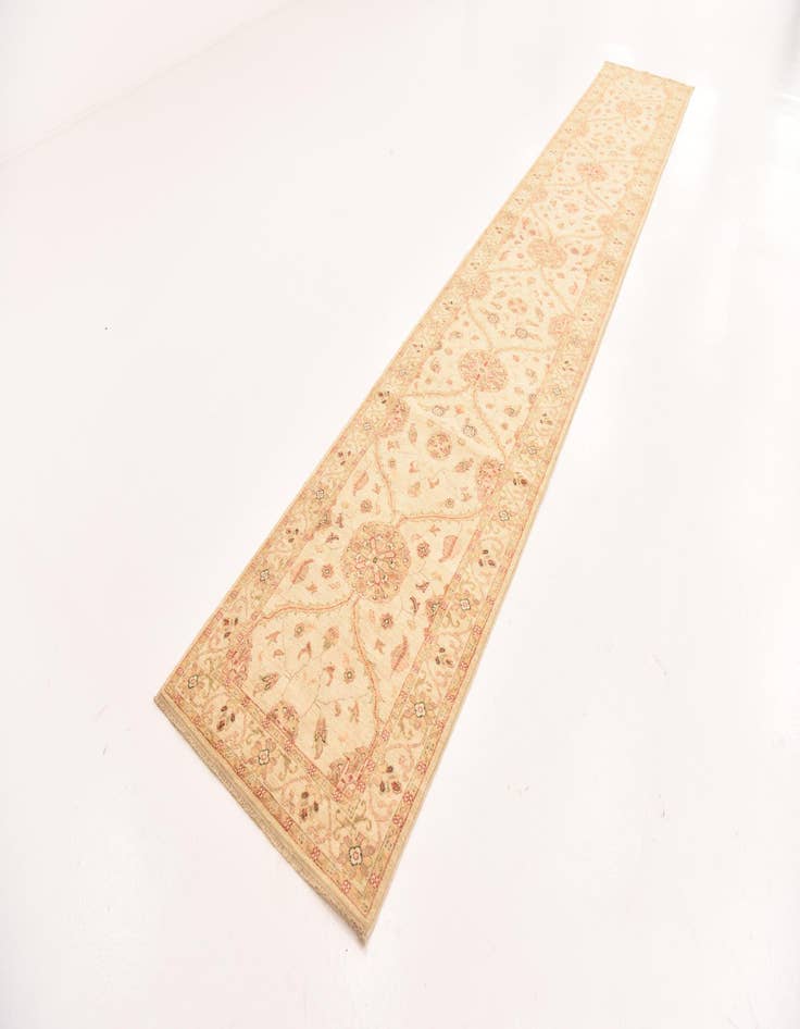 Detail image of  2' 7 x 16' 7  Hand Knotted Peshawar Ziegler Runner Rug