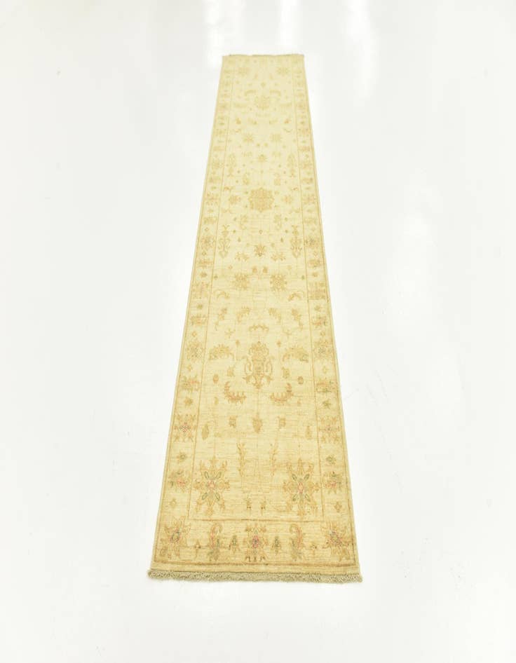 Detail image of  2' 8 x 9' 10  Hand Knotted Peshawar Ziegler Wool Runner Rug