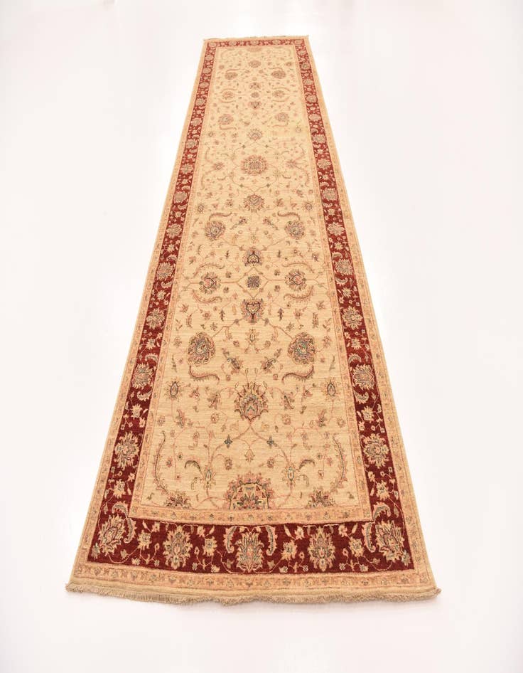 Detail image of  4' 10 x 14' 9  Hand Knotted Peshawar Ziegler Runner Rug