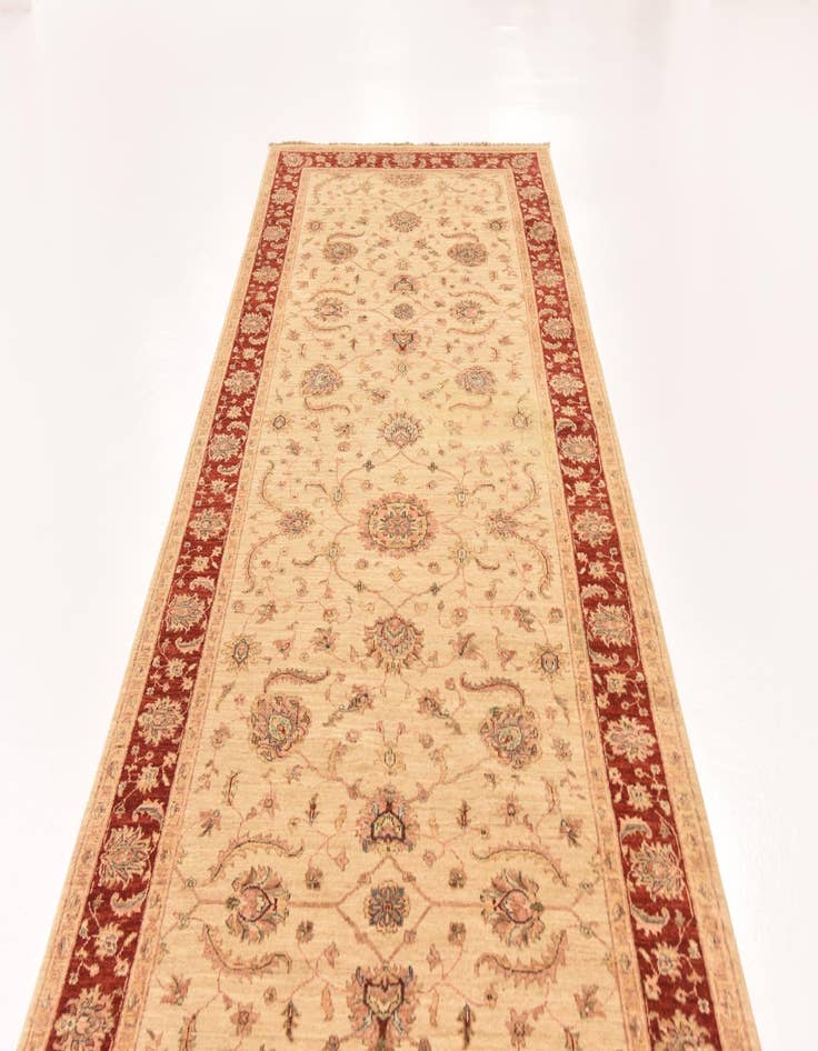 Detail image of  4' 10 x 14' 9  Hand Knotted Peshawar Ziegler Runner Rug