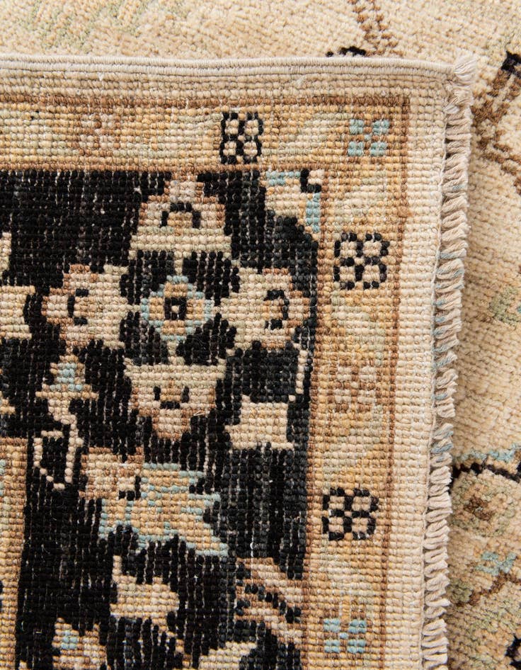 Detail image of  3' 3 x 17' 1  Hand Knotted Peshawar Ziegler Runner Rug