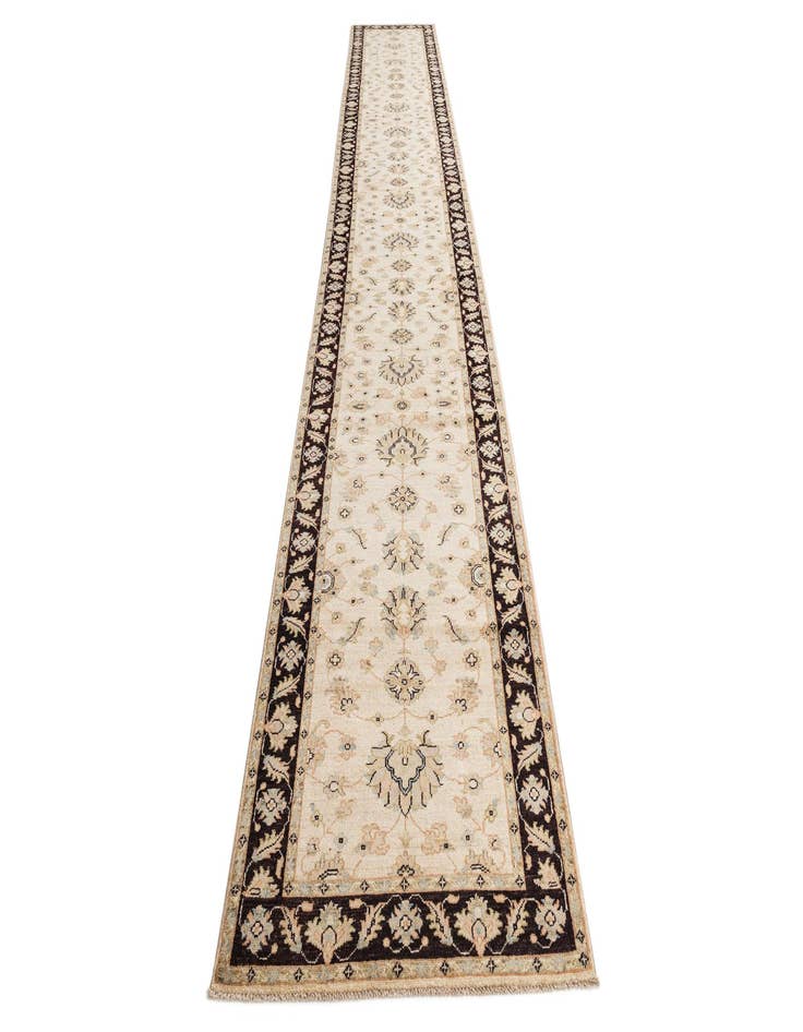 Detail image of  3' x 19' 4  Hand Knotted Peshawar Ziegler Runner Rug