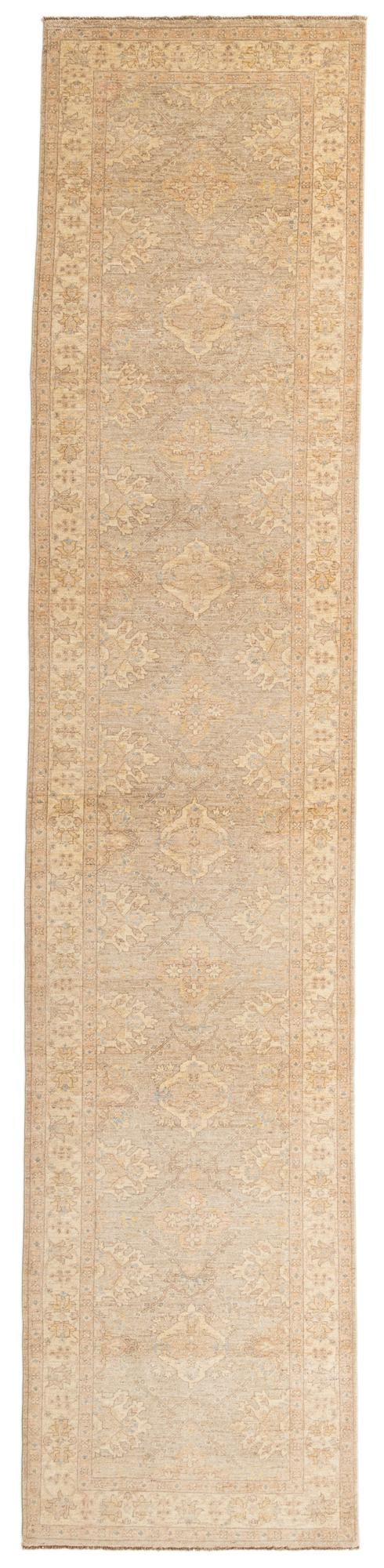  4' 1 x 19'  Hand Knotted Peshawar Ziegler Runner Rug