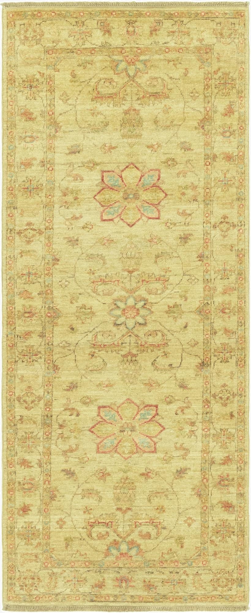  2' 6 x 6' 5  Hand Knotted Peshawar Ziegler Runner Rug