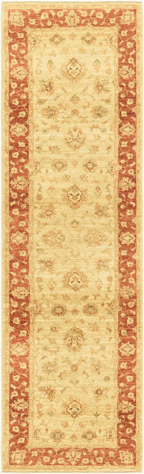  2' 9 x 9' 9  Hand Knotted Peshawar Ziegler Runner Rug