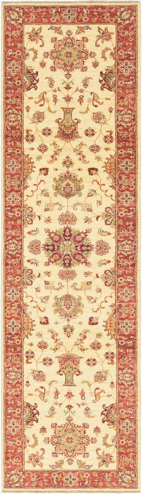  2' 8 x 9' 10  Hand Knotted Peshawar Ziegler Runner Rug