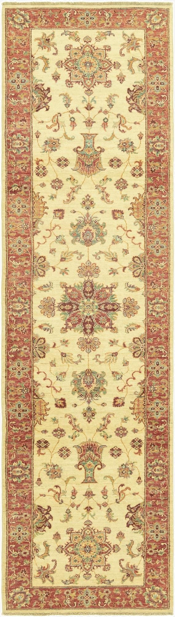  2' 8 x 9' 9  Hand Knotted Peshawar Ziegler Runner Rug