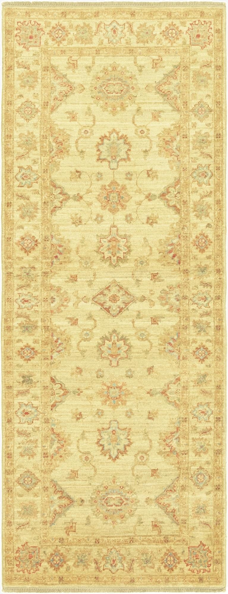  2' 6 x 6' 9  Hand Knotted Peshawar Ziegler Runner Rug