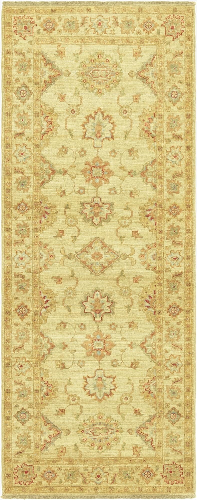  2' 7 x 6' 10  Hand Knotted Peshawar Ziegler Runner Rug