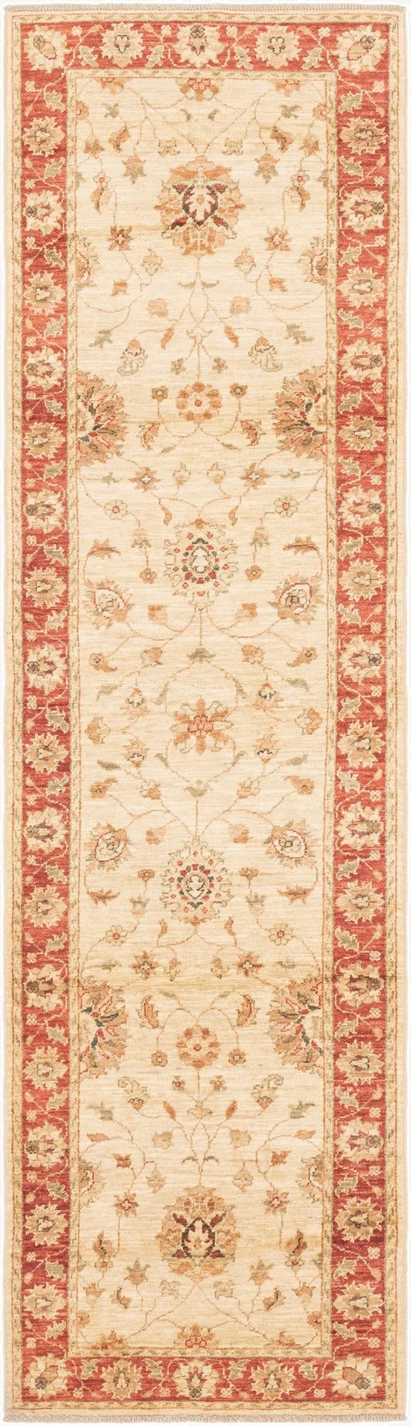  2' 8 x 9' 8  Hand Knotted Peshawar Ziegler Runner Rug
