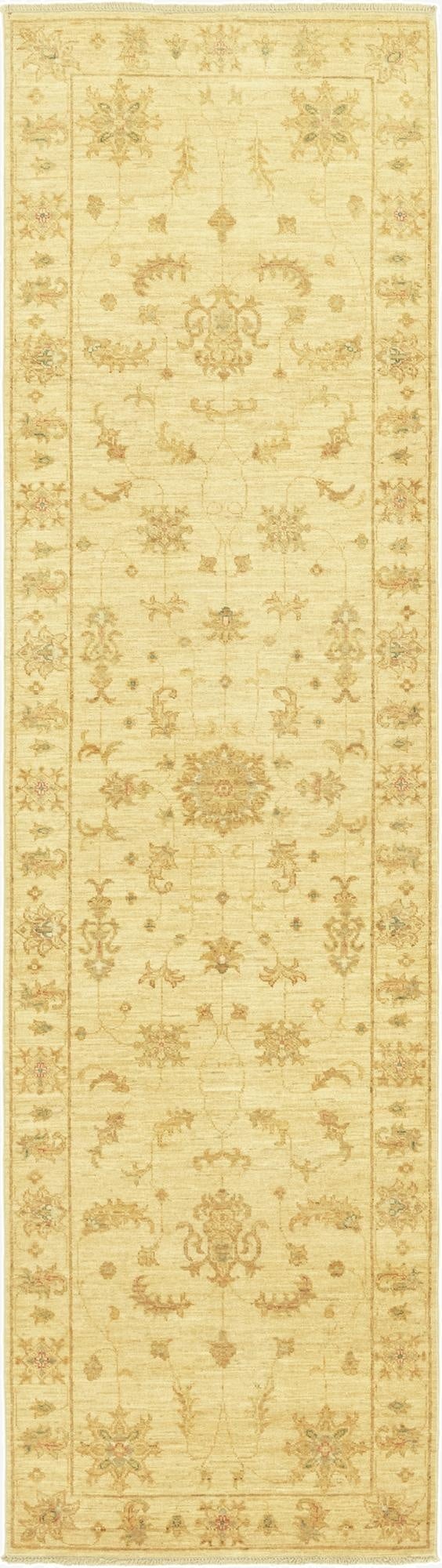  2' 8 x 9' 10  Hand Knotted Peshawar Ziegler Wool Runner Rug
