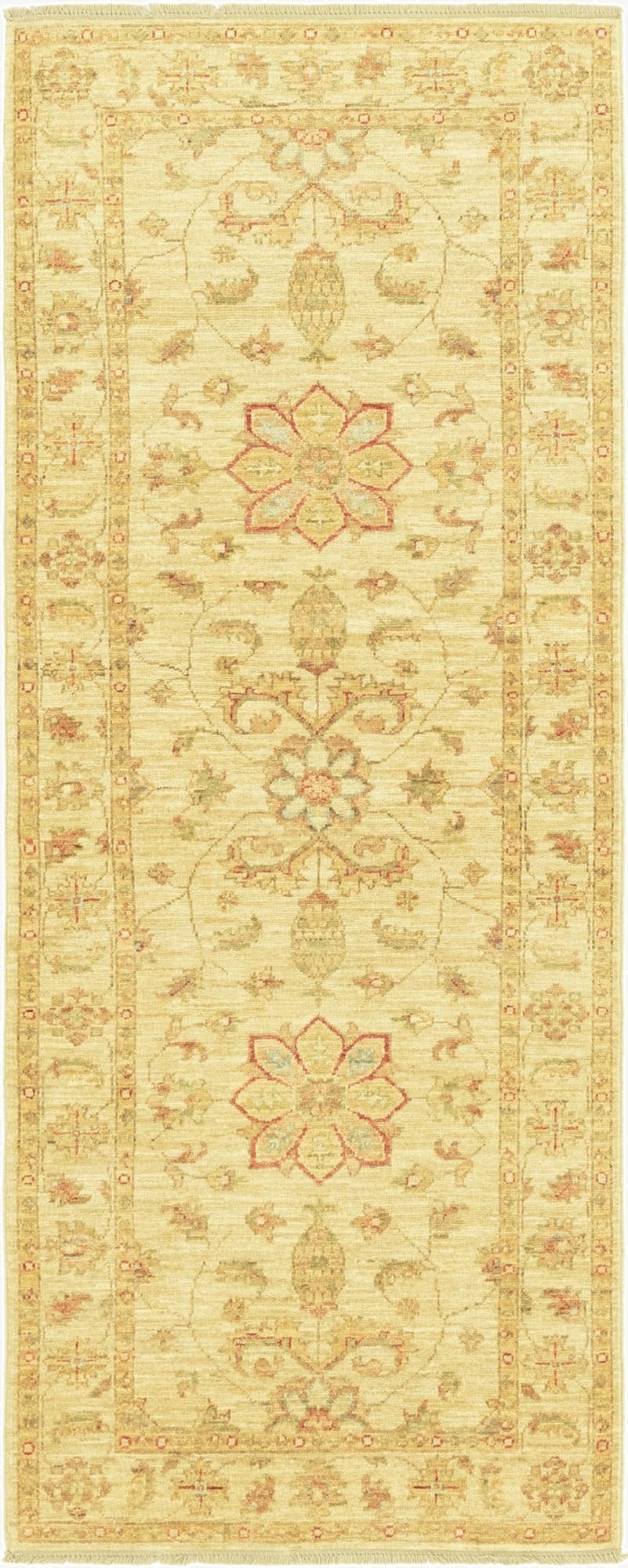  2' 6 x 6' 5  Hand Knotted Peshawar Ziegler Runner Rug