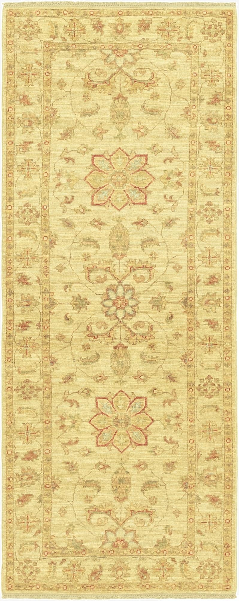  2' 6 x 6' 5  Hand Knotted Peshawar Ziegler Runner Rug