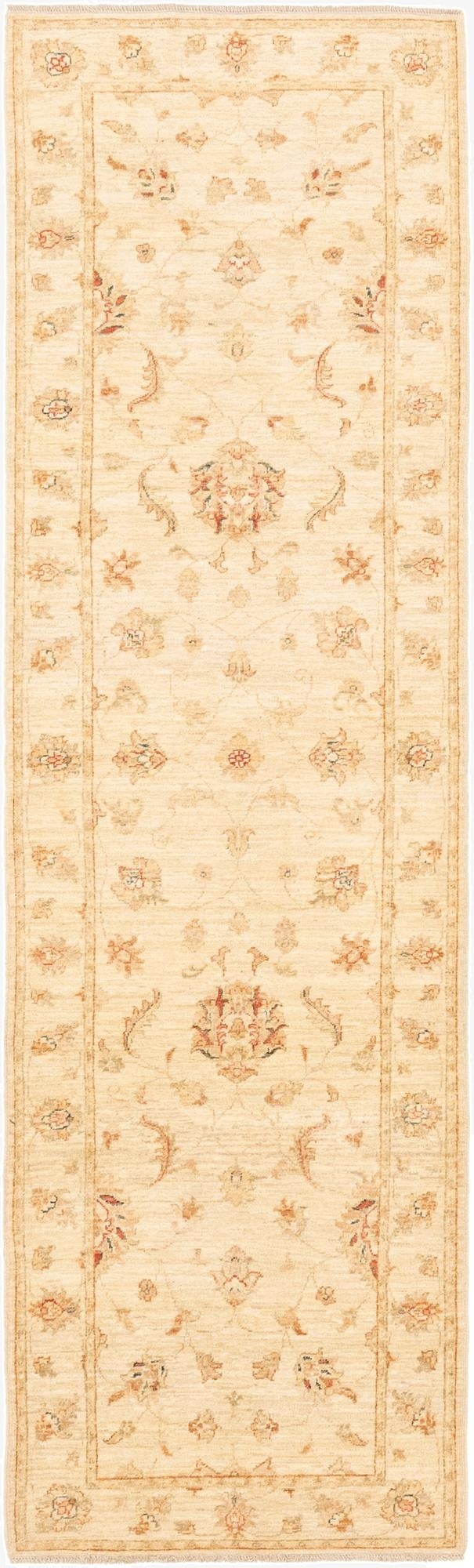  2' 9 x 9' 9  Hand Knotted Peshawar Ziegler Runner Rug