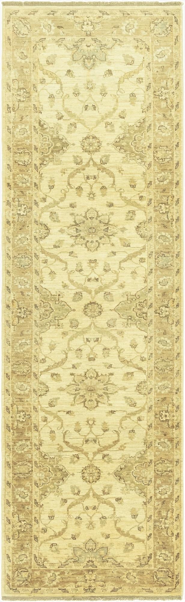  2' 8 x 9' 3  Hand Knotted Peshawar Ziegler Runner Rug