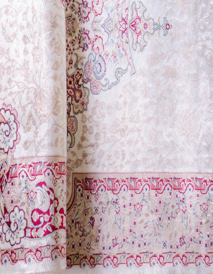 Detail image of  2' 7 x 9' 10 Qom Bamboo Silk Runner Rug