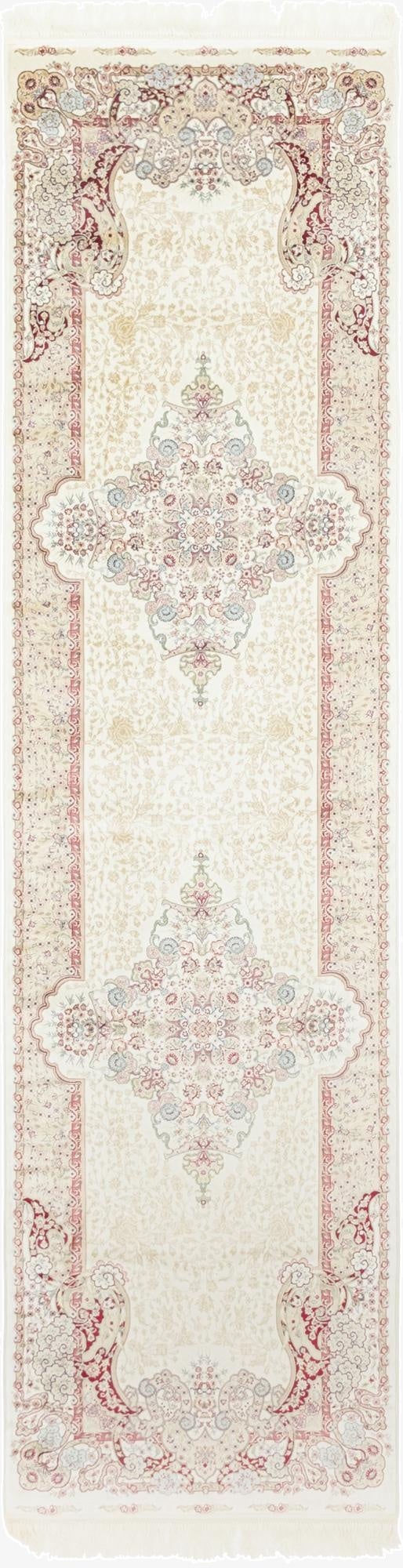  2' 7 x 9' 10 Qom Bamboo Silk Runner Rug