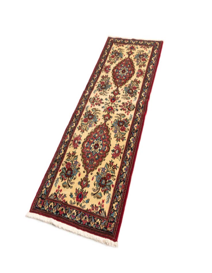 Detail image of  2' 7 x 6' 9  Hand Knotted Qom Persian Runner Rug