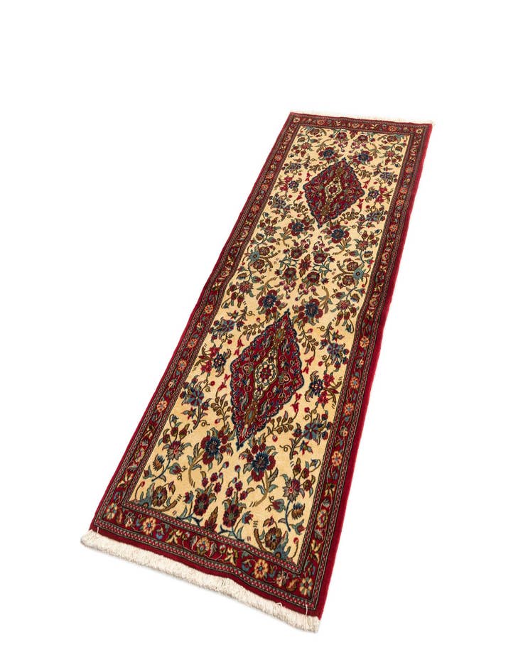 Detail image of  2' 8 x 6' 5  Hand Knotted Qom Persian Runner Rug