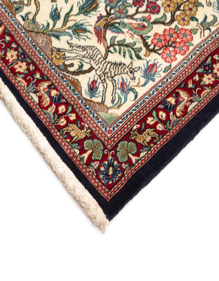 Detail image of  2' 9 x 6' 5  Hand Knotted Qom Persian Runner Rug