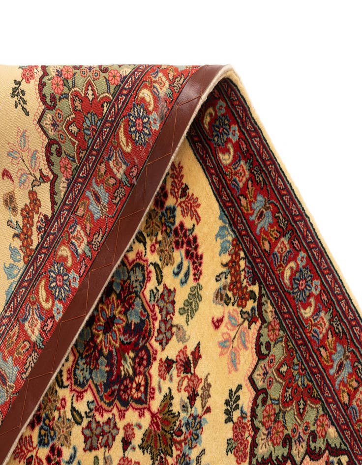 Detail image of  2' 7 x 6' 10  Hand Knotted Qom Persian Runner Rug