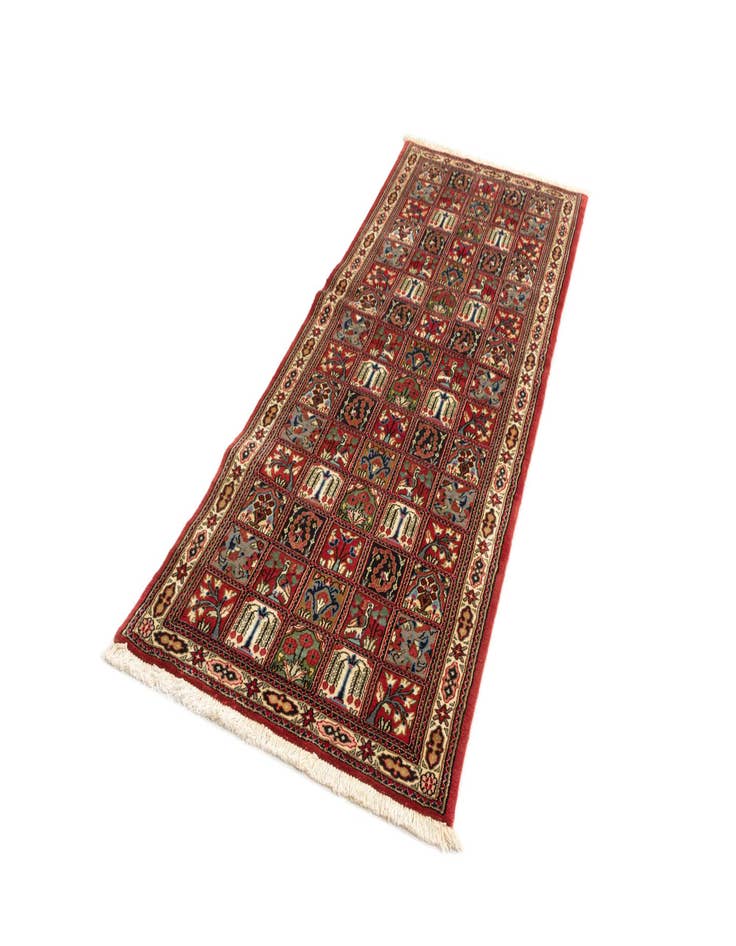 Detail image of  2' 6 x 6' 10  Hand Knotted Qom Persian Runner Rug