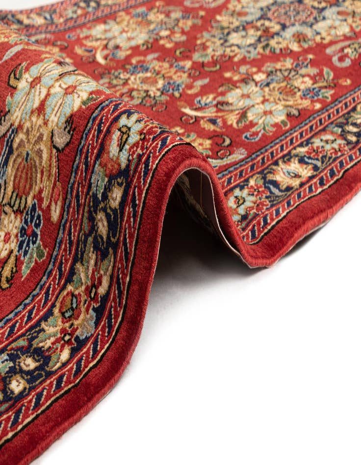 Detail image of  2' 7 x 13' 11  Hand Knotted Qom Persian Runner Rug