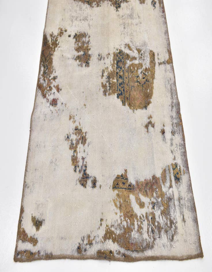 Detail image of  3' 9 x 9'  Hand Knotted Ultra Vintage Persian Wool Runner Rug