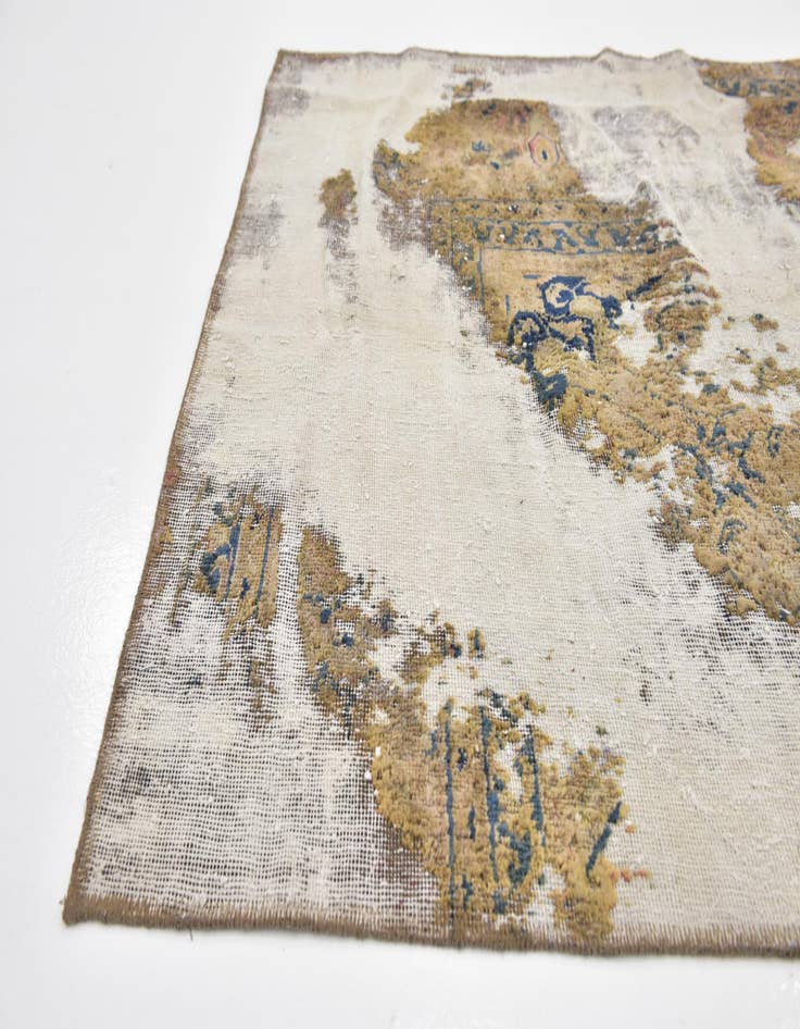 Detail image of  3' 9 x 9'  Hand Knotted Ultra Vintage Persian Wool Runner Rug