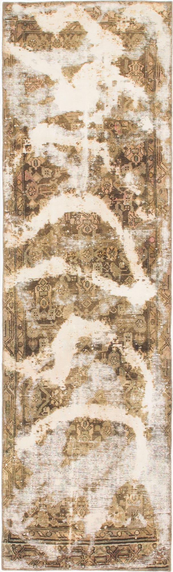  2' 10 x 9' 4  Hand Knotted Ultra Vintage Persian Wool Runner Rug