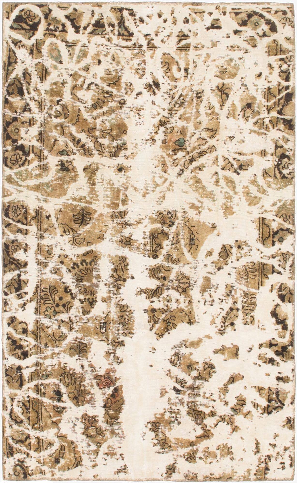  4' 6 x 7' 6  Hand Knotted Ultra Vintage Persian Wool Runner Rug