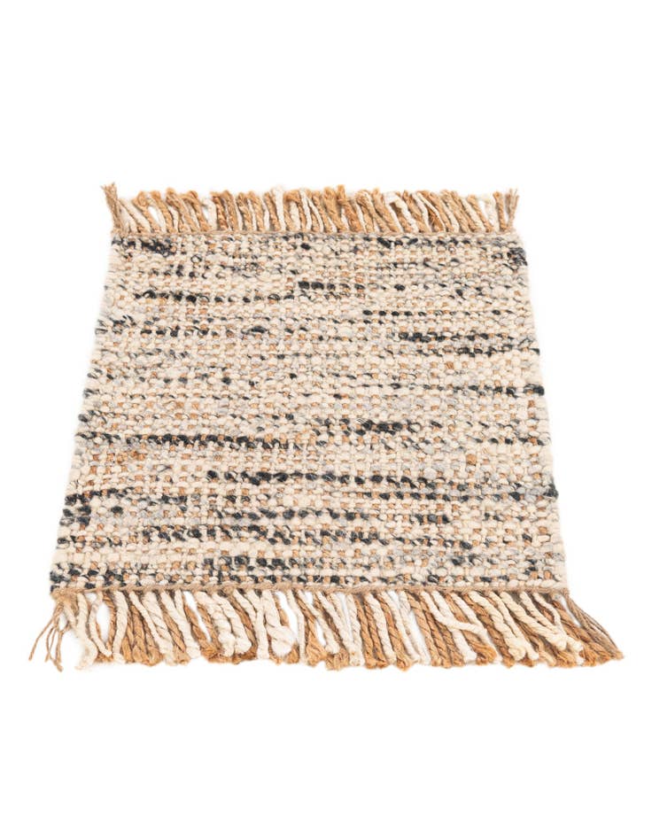 Detail image of  1' 7 x 1' 7  Hand Braided Jute Square Rug