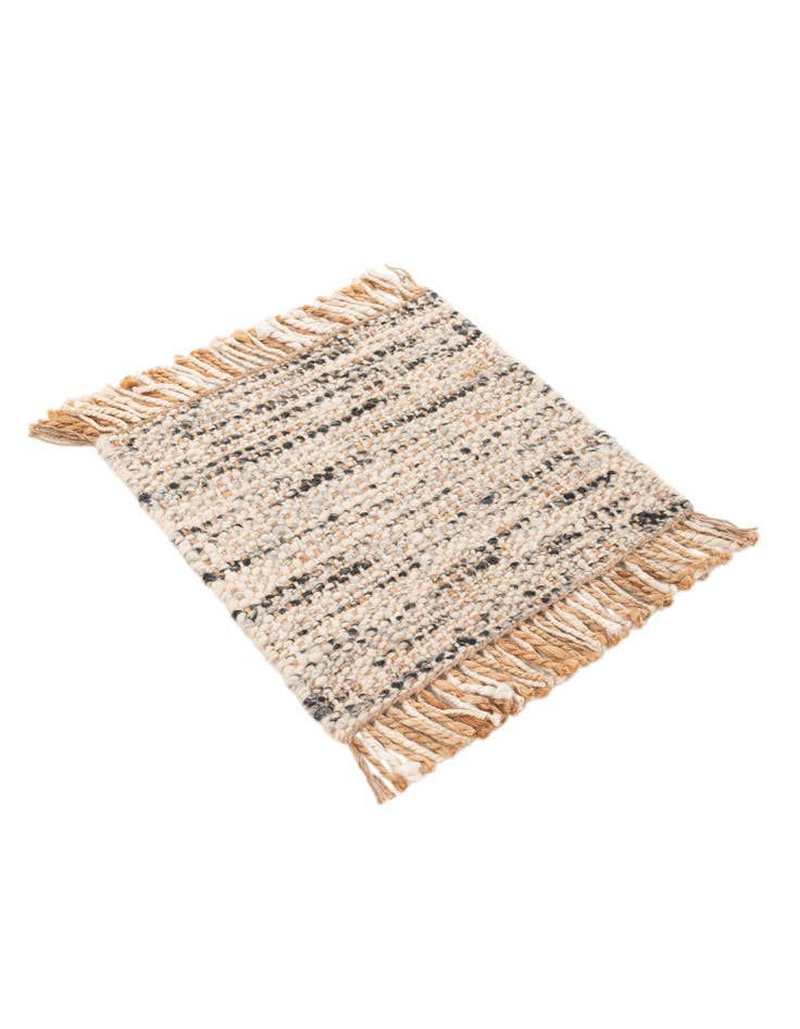Detail image of  1' 7 x 1' 7  Hand Braided Jute Square Rug