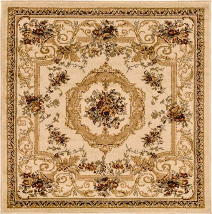 Cream 4' x 4' Chateau Square Rug | Rugs.com