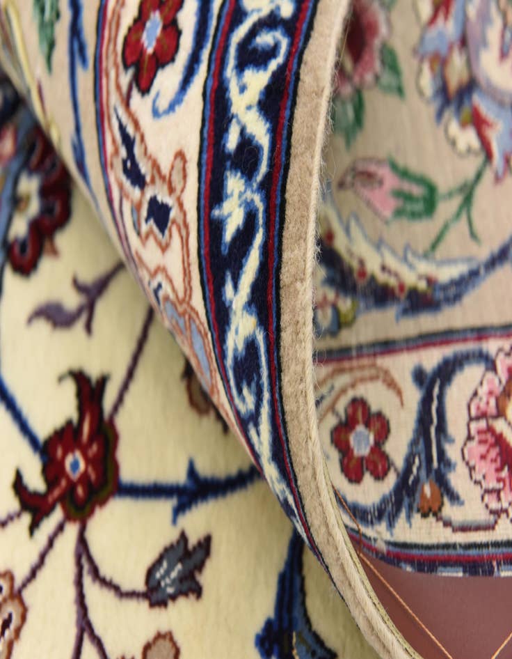 Detail image of  6' 7 x 6' 8  Hand Knotted Isfahan Persian Square Rug