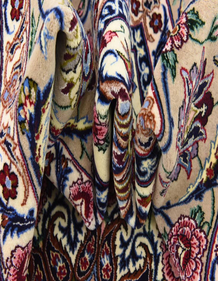 Detail image of  6' 7 x 6' 8  Hand Knotted Isfahan Persian Square Rug