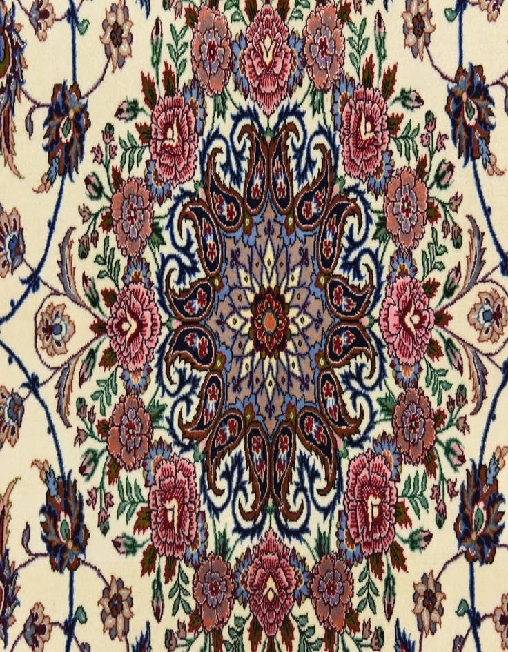 Detail image of  6' 7 x 6' 8  Hand Knotted Isfahan Persian Square Rug