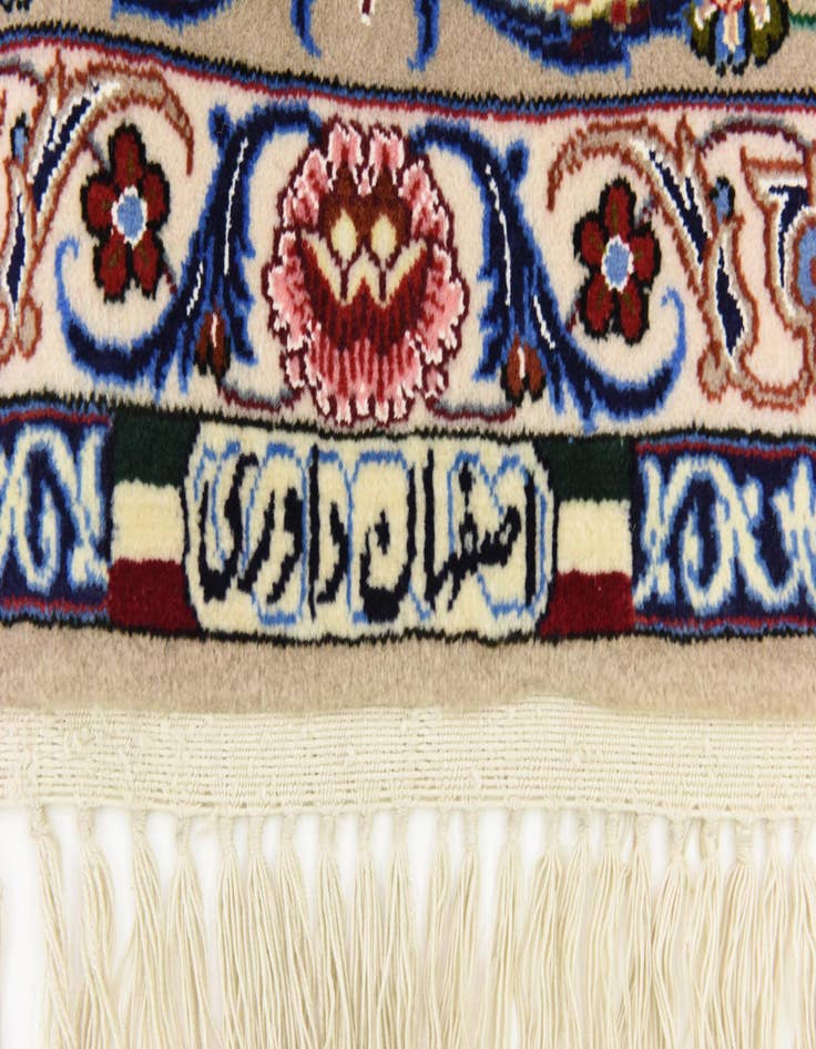 Detail image of  6' 7 x 6' 8  Hand Knotted Isfahan Persian Square Rug